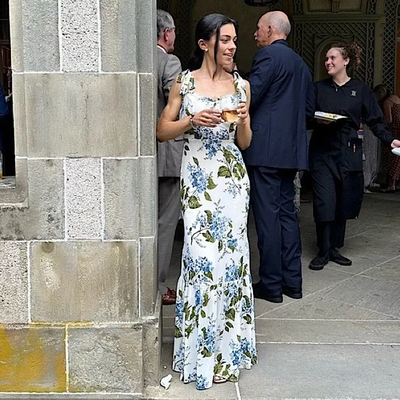 Reformation Jasen Dress - White and Green Floral Sleeveless Maxi Sundress
